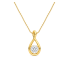 Auralie Solitaire Twist Lab Grown Diamond Pendant Necklace in 18K Yellow Gold