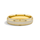 Lenora Beveled Pave Lab Grown Diamond Wedding Band in 18K Yellow Gold