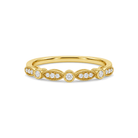 Lena Art Deco Milgrain Bezel Lab Grown Diamond Ring in 18K Yellow Gold