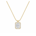 Malia Halo Lab Grown Diamond Pendant Necklace in 18K Yellow Gold