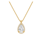 Malia Halo Lab Grown Diamond Pendant Necklace in 14K Yellow Gold