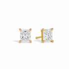 Eira Solitaire 4-Prong Lab Grown Diamond Stud Earrings in 14K Yellow Gold