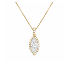 Leona Halo Accented Bail Lab Grown Diamond Pendant Necklace in 18K Yellow Gold