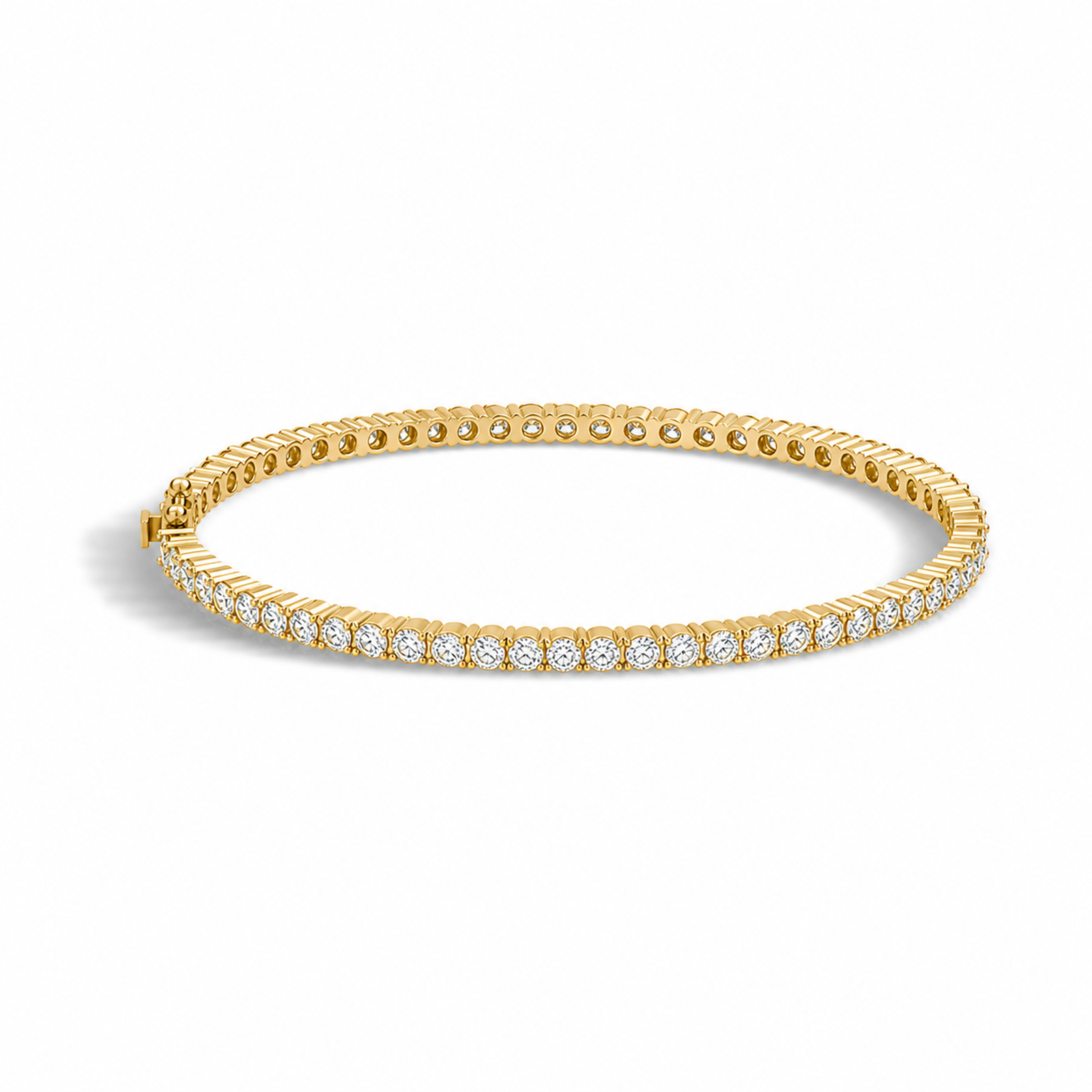 Astraea Brilliant Eternity Lab Grown Diamond Bangle Bracelet in 14K Yellow Gold