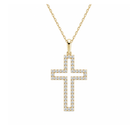 Winslet Classic Open Cross Lab Grown Diamond Pendant Necklace in 14K Yellow Gold