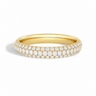 Liora Luxe Pave Half Coverage Lab Grown Diamond Ring in 18K Yellow Gold