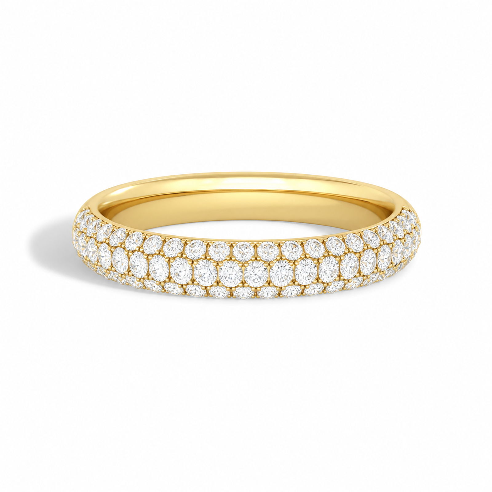 Liora Luxe Pave Half Coverage Lab Grown Diamond Ring in 18K Yellow Gold