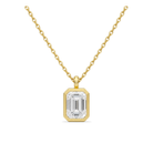 Stellaire Bezel Solitaire Lab Grown Diamond Pendant Necklace in 18K Yellow Gold