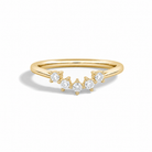 Maelle Curved Contoured 5 Stone Lab Grown Diamond Wedding Band in 14K Yellow Gold