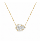Jessa Halo Lab Grown Diamond Necklace in 14K Yellow Gold
