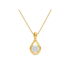 Auralie Solitaire Twist Lab Grown Diamond Pendant Necklace in 14K Yellow Gold