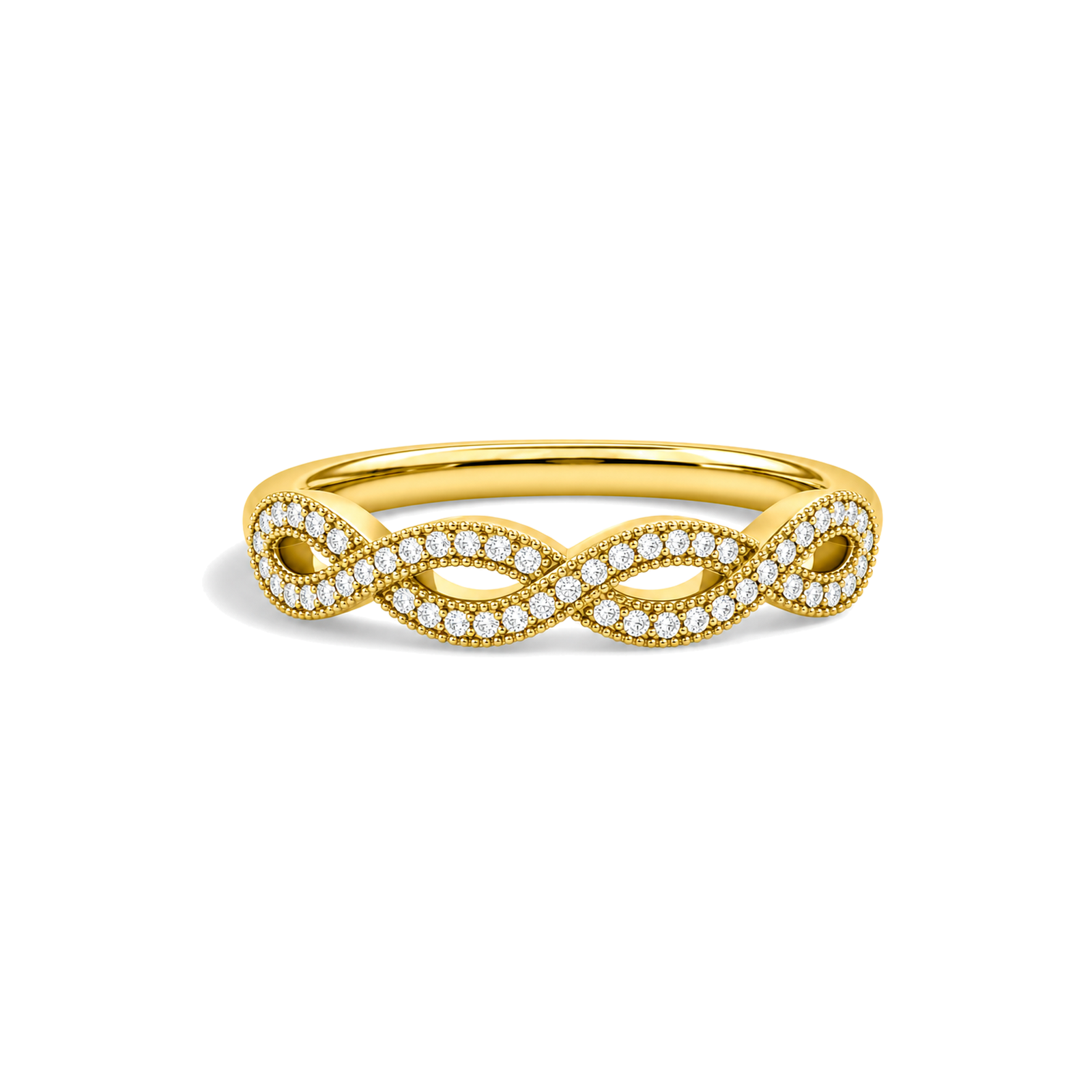 Ottilie Infinito Milgrain Lab Grown Diamond Ring in 18K Yellow Gold