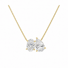 Aviana Oval & Pear Toi Et Moi Diamond Necklace in 18K Yellow Gold