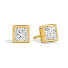 Jolie Bezel Solitaire Lab Grown Diamond Stud Earrings in 18K Yellow Gold