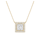 Jessa Halo Lab Grown Diamond Necklace in 18K Yellow Gold