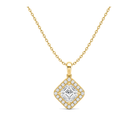 Malia Halo Lab Grown Diamond Pendant Necklace in 14K Yellow Gold
