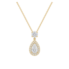 Soraya Halo Duo Drop Lab Grown Diamond Necklace in 18K Yellow Gold