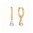 Cerelia Solitaire Drop Huggie Hoop Lab Grown Diamond Hoop Earrings in 18K Yellow Gold