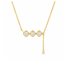 Gianna Three Stone Tassel Lab Grown Diamond Necklace in 14K Yellow Gold