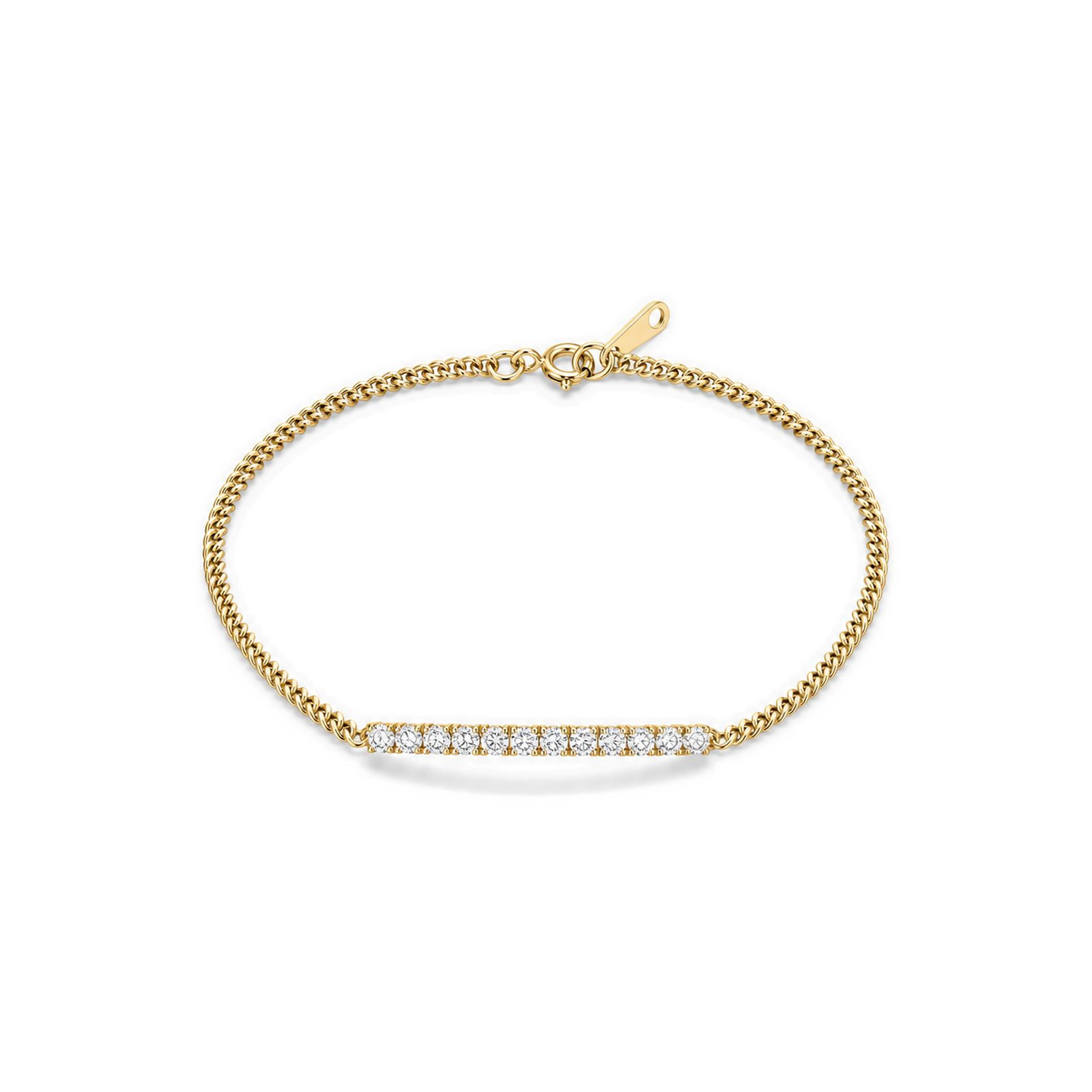 Zinnia Brilliant Bar Lab Grown Diamond Bracelet in 14K Yellow Gold