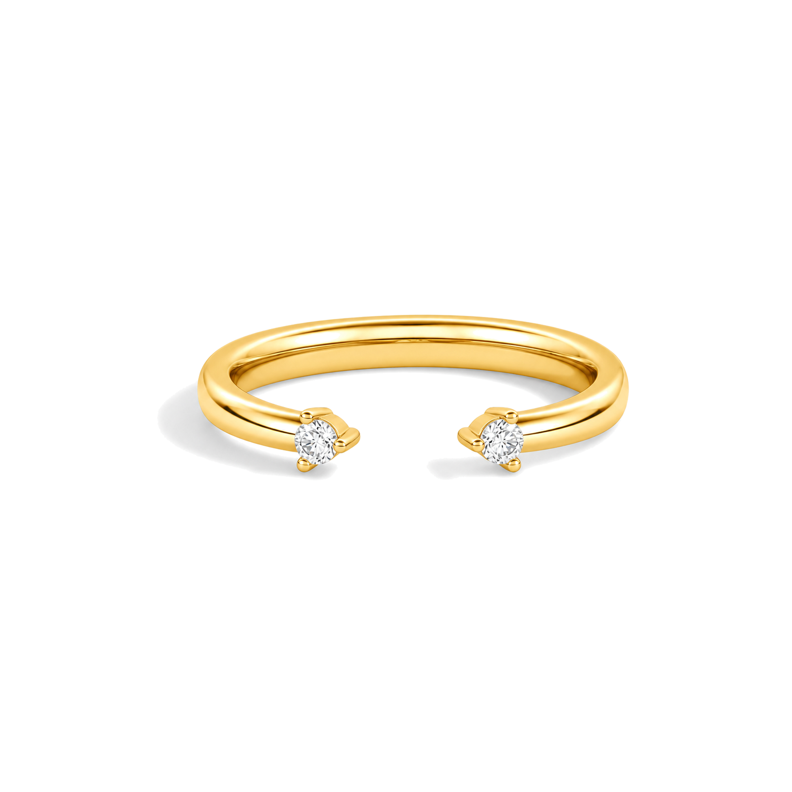Valen Toi Et Moi Three Prong Duo Solitaire Open Lab Grown Diamond Ring in 14K Yellow Gold