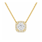 Jessa Halo Lab Grown Diamond Necklace in 18K Yellow Gold