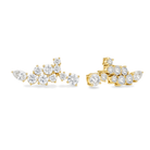 Honorine Cluster Climber Lab Grown Diamond Stud Earrings in 14K Yellow Gold
