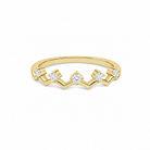 Rhea Crown Stackable Half Eternity Lab Grown Diamond Band in 18K Yellow Gold