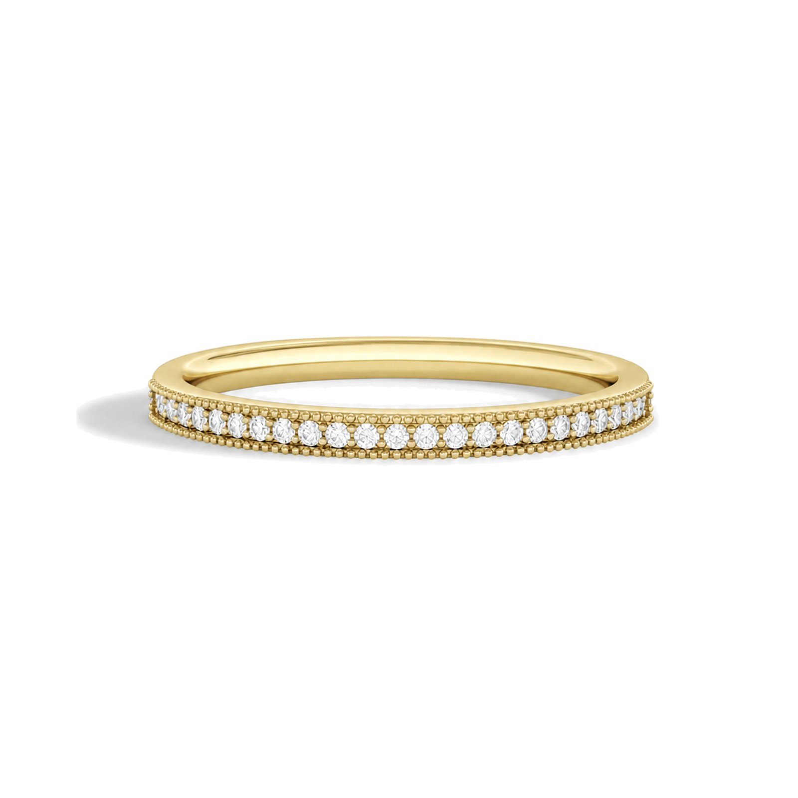 Ines Milgrain Channel Lab Grown Diamond Ring in 18K Yellow Gold