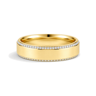 Tessa Beveled Edge Lab Grown Diamond Wedding Band in 14K Yellow Gold