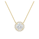 Jessa Halo Lab Grown Diamond Necklace in 18K Yellow Gold