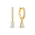 Fiorella Accented Drop Huggie Hoop Lab Grown Diamond Hoop Earrings in 14K Yellow Gold