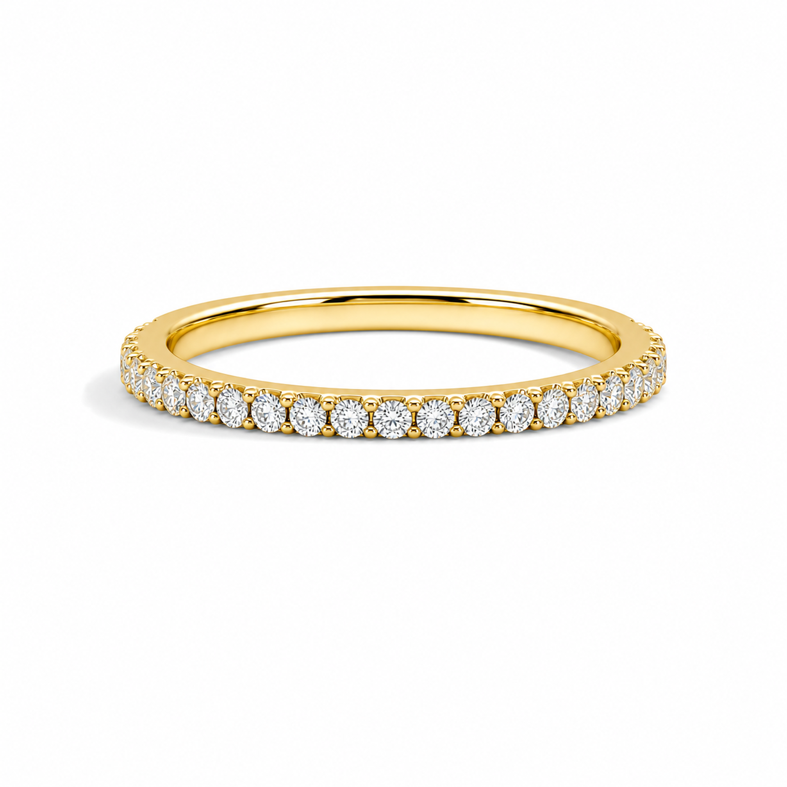 Sela Classic Shared Prong Eternity Lab Grown Diamond Band in 14K Yellow Gold