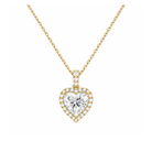 Leona Halo Accented Bail Lab Grown Diamond Pendant Necklace in 18K Yellow Gold