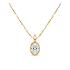 Stellaire Bezel Solitaire Lab Grown Diamond Pendant Necklace in 14K Yellow Gold