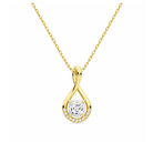 Nelle Accented Twist Lab Grown Diamond Pendant Necklace in 14K Yellow Gold