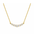 Gemma Graduated Curved Bar Lab Grown Diamond Necklace in 18K Yellow Gold