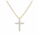 Nerissa Cross Lab Grown Diamond Pendant Necklace in 14K Yellow Gold