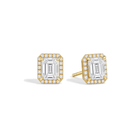 Seren Halo Lab Grown Diamond Stud Earrings in 14K Yellow Gold