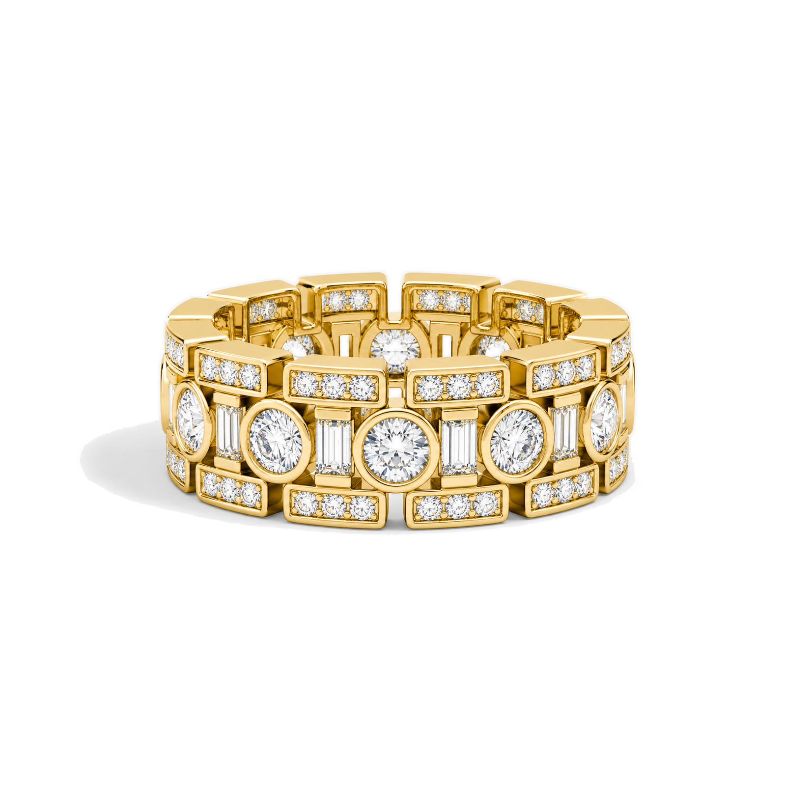 Isolde Baguette Lab Grown Diamond Wedding Band in 18K Yellow Gold