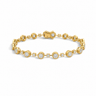 Delphine Alternating Multi-Shape Lab Grown Diamond Tennis Bracelet in 18K Yellow Gold