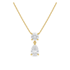 Valora Duo Drop Lab Grown Diamond Necklace in 18K Yellow Gold