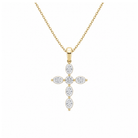 Idalia Cross Lab Grown Diamond Necklace in 18K Yellow Gold