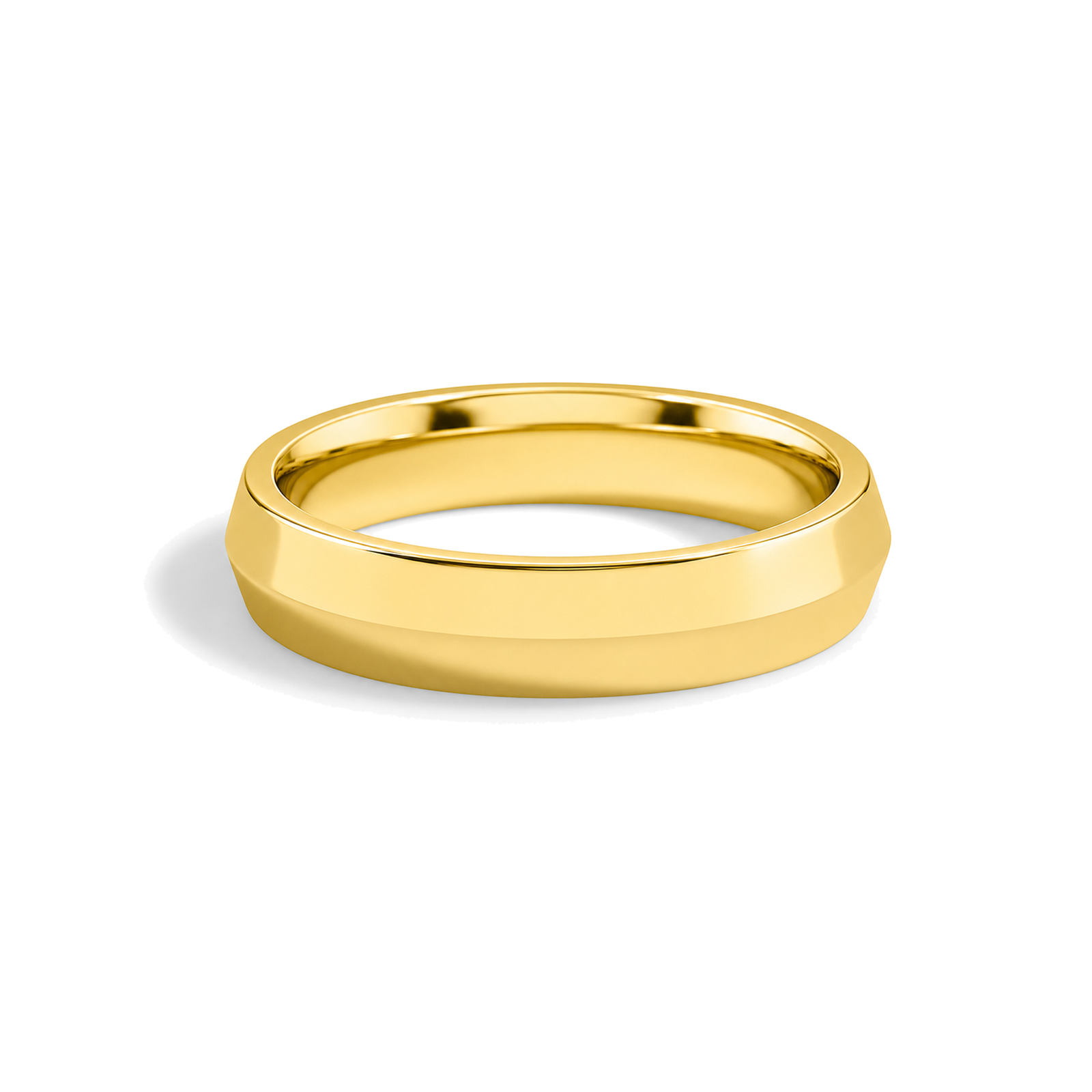 Thalia Comfort Fit Knife Edge Lab Grown Diamond Wedding Band in 18K Yellow Gold