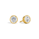 Jolie Bezel Solitaire Lab Grown Diamond Stud Earrings in 14K Yellow Gold