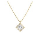 Malia Halo Lab Grown Diamond Pendant Necklace in 18K Yellow Gold