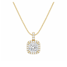 Leona Halo Accented Bail Lab Grown Diamond Pendant Necklace in 14K Yellow Gold