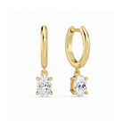 Cerelia Solitaire Drop Huggie Hoop Lab Grown Diamond Hoop Earrings in 14K Yellow Gold