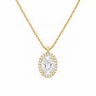 Malia Halo Lab Grown Diamond Pendant Necklace in 14K Yellow Gold