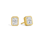 Jolie Bezel Solitaire Lab Grown Diamond Stud Earrings in 18K Yellow Gold